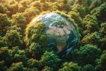 Obraz na płótnie Canvas Eco-Friendly Earth Day Celebration: A Sustainable Future Generative AI