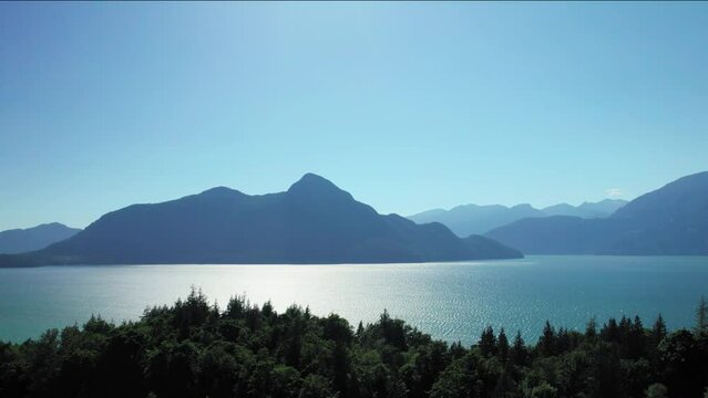 Beautiful British Columbia Ocean Island Aerial Background