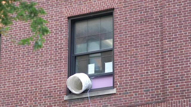 Air ventilator in the window in 4K slow motion 60fps