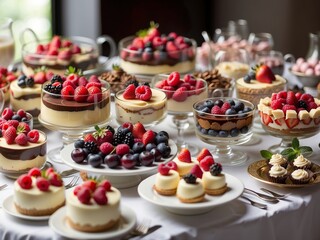 Obraz na płótnie Canvas cupcakes with berries