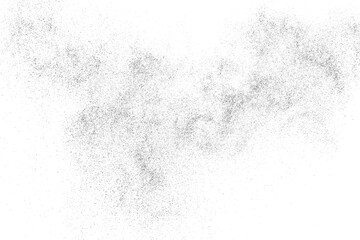 Black texture on white. Worn effect backdrop. Old paper overlay. Grunge background. Abstract pattern. Vector illustration.	