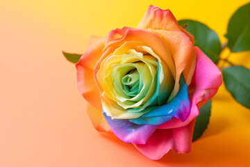beautiful bright multi-colored rose of different colors. Colorful rose. pastel flower, rose. Bunch of colorful rose. Beautiful rose in variety of colors. Seasonal flower card flat.