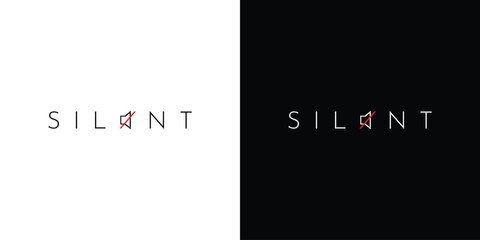  Unique and modern the silent logo design - obrazy, fototapety, plakaty