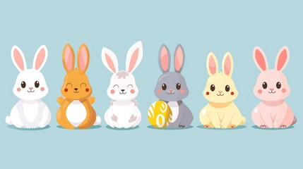 Obraz na płótnie Canvas easter bunny with easter eggs