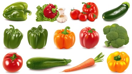 vegetables isolated on white