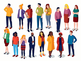 Obraz premium Diverse Colorful People, A Group Of People Standing Together
