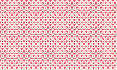 Seamless Pattern red and white love, flower, knitted background