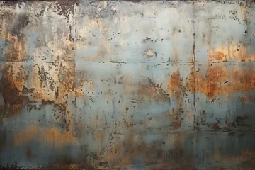 Fotobehang Distressed metal wall texture Background, Generative AI © tjut