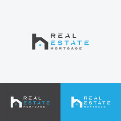 Logo design of H in vector for construction, home, real estate, building, property. Minimal awesome trendy professional logo design 