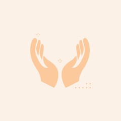 Pray icon vector. Hands folded in prayer line icon. Outline hands folded in prayer vector icon. Designed