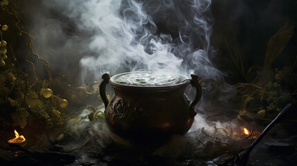 Smoky cauldron of a witch.
