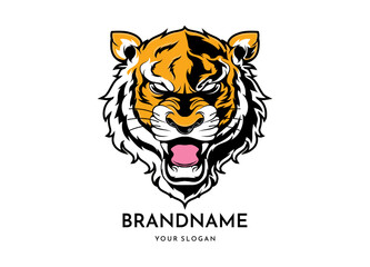 Tiger head face logo vector