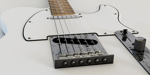 Fototapeta na wymiar electric guitar isolated on white background