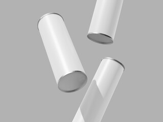 Floating Tube Packaging Mockup 3D Render Chips Packaging