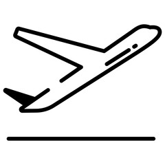 Flight departure glyph and line vector illustration