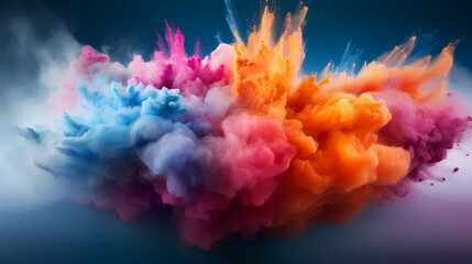 Fototapeta premium Dust explosion Holi background, indian traditional festival