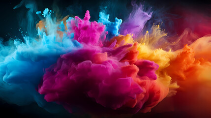 Dust explosion Holi background, indian traditional festival