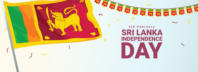 Independence Day of Sri Lanka illustration with creative background.