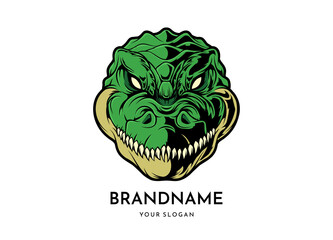Crocodile head face logo vector