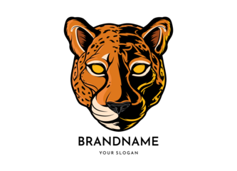 Cheetah head face logo vector