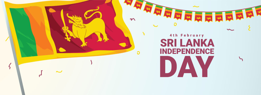 Independence Day of Sri Lanka illustration with creative background.