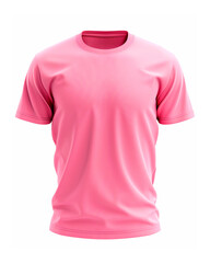 Mockup of pink blank cotton t-shirt on white background
