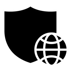 Secure internet connection. Online protection shield icon