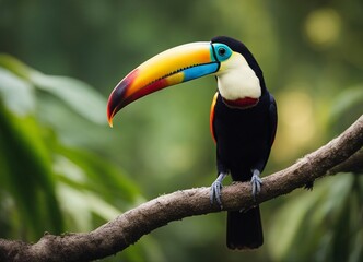 Portrait of Toucan bird. Costa Rica wild Tucan
