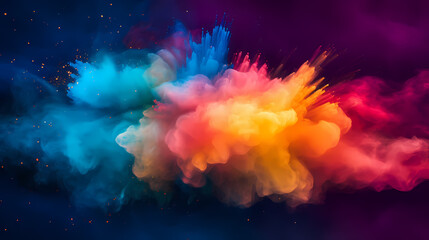 Obraz premium Dust explosion Holi background, indian traditional festival