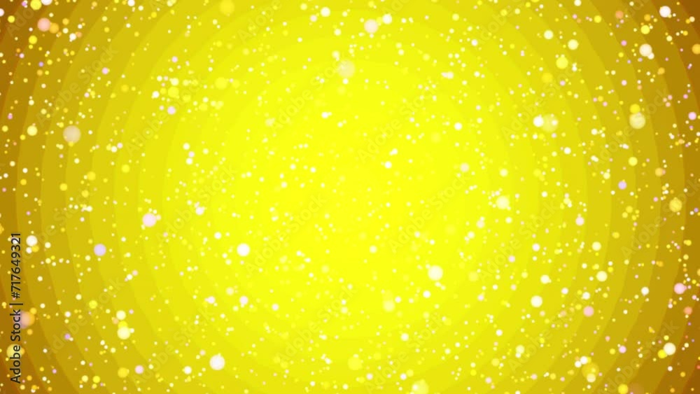 Wall mural 4k motion loop gold background with falling particles radially.