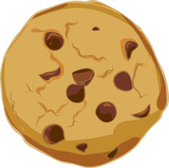 Illustration of a cookie with chocolate chip SVG dessert, yummy graphic design of food