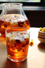 Fruity Iced Tea in Sunlit Glass