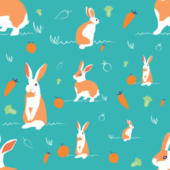 seamless rabbit pattern easter