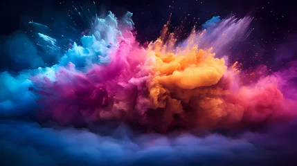 Fotobehang Dust explosion abstract background, Holi background © jiejie