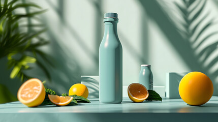 orange drink bottle, orange juice, bottle mockup design