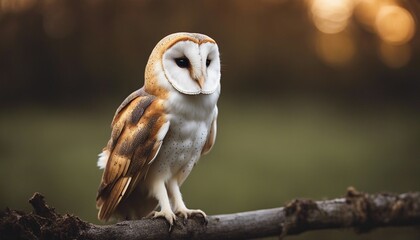 portrait of Barn owl, blurry background.
