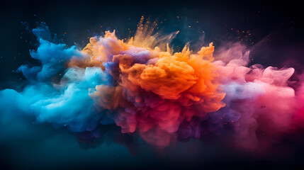 Dust explosion abstract background, Holi background
