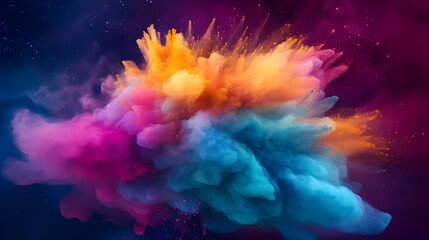 Dust explosion abstract background, Holi background