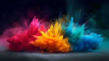 Dust explosion abstract background, Holi background