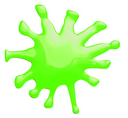 Obraz premium 3D illustration of a blot of bright liquid on a transparent background in PNG format.