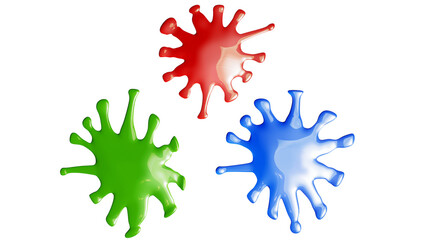 3D illustration of a blot of bright liquid on a transparent background in PNG format.
