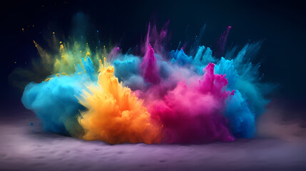 Dust explosion abstract background, Holi background