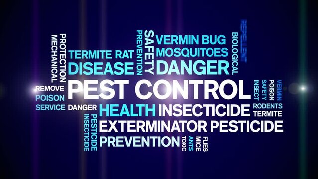 Pest Control animated word cloud;text design animation tag kinetic typography seamless loop.