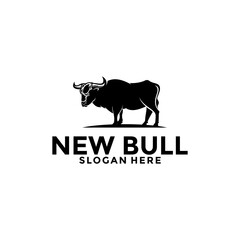 Creative Bull Buffalo Silhouette logo vector , Bull Logo design template