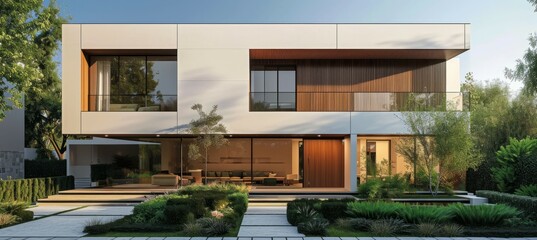 Modern house building. Generative AI technology.