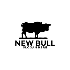 Creative Bull Buffalo Silhouette logo vector , Bull Logo design template