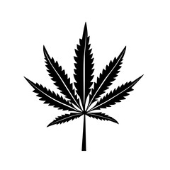 Cannabis Leaf Black and White Silhouette Vector SVG Laser Cut Print Generative AI