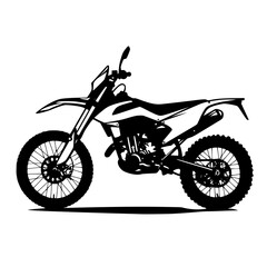 Fototapeta na wymiar Motorcycle Motor Cross Racing Black and White Silhouette Vector SVG Laser Cut Print Generative AI