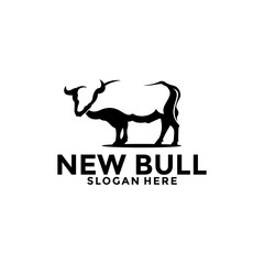 Creative Bull Buffalo Silhouette logo vector , Bull Logo design template