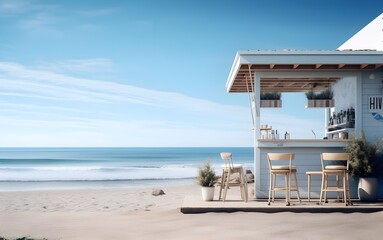 cafe little bar on the summer beach